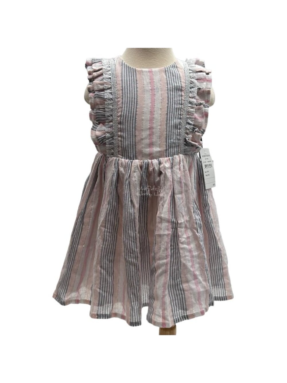 Pippa & Julie NWT Metallic Striped Ruffle Dress Size 24 Months
